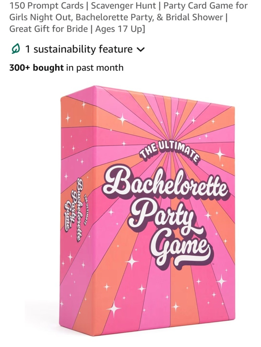 Bachelorette Party Game - Pink & Orange Prompt Cards